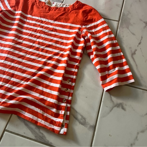 Maeve Orange and White Long Sleeve Tee - Picture 4 of 12